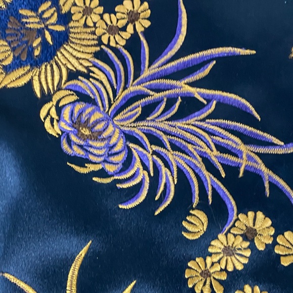 Vintage 90’s Andrea Jovine Navy Floral Embroidery Midi Sleeveless Dress Size 8 - Picture 12 of 17